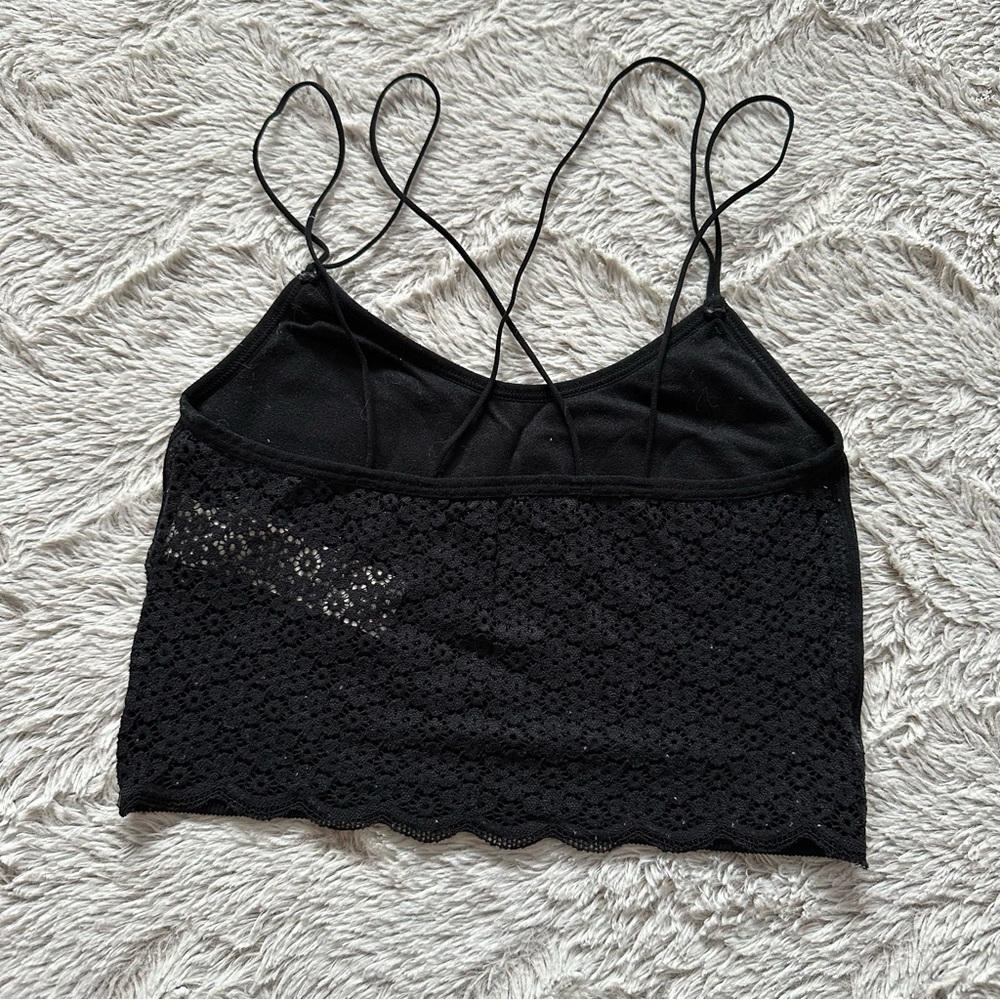 Gilly Hicks black lace ribbed bralette